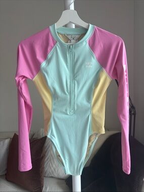 Billabong Pastel Long-Sleeve One-Piece Rash Guard - swimsuit bodysuit